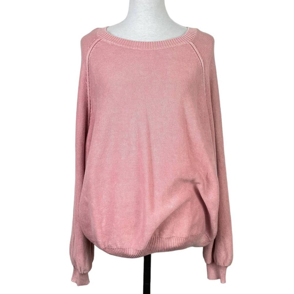Mustard Seed | Rose Pink Oversized Drop Shoulder Comfy Knit Sweater